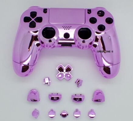Chrome Pink Full Custom Replacement PS4 Controller Hydro Dipped Shell Mod Kit