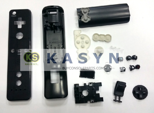 Plastic Cover Shell Case + Buttons Kit for wii left Controller black