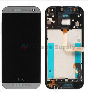 Replacement Part for HTC One Mini 2 LCD Screen and Digitizer Assembly with Front Housing - Gray - HTC Logo - A Grade