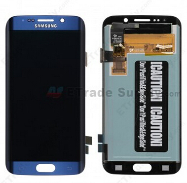Replacement Part for Samsung Galaxy S6 Edge SM-G925A LCD Screen and Digitizer Assembly - Sapphire - Samsung Logo - A Grade